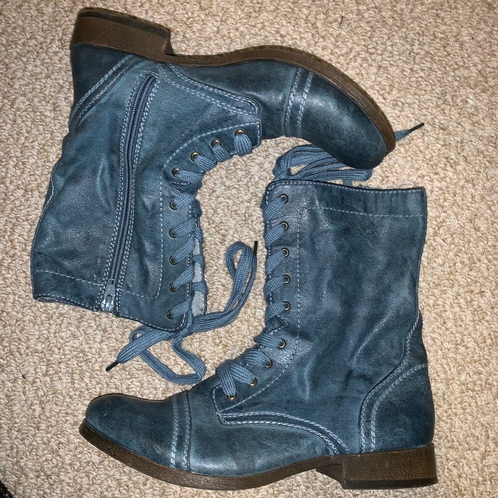 Blue Women’s Combat Boots